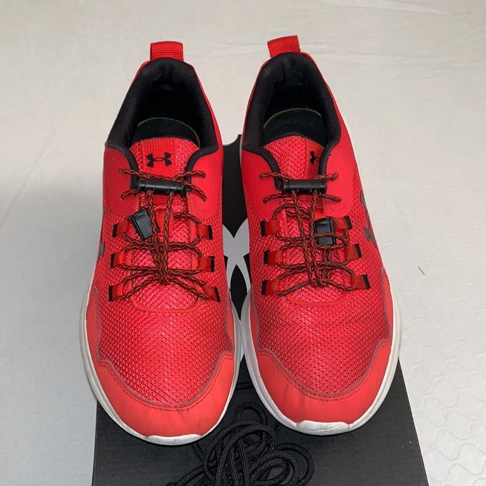 Under Armour red and black sneakers 7Y